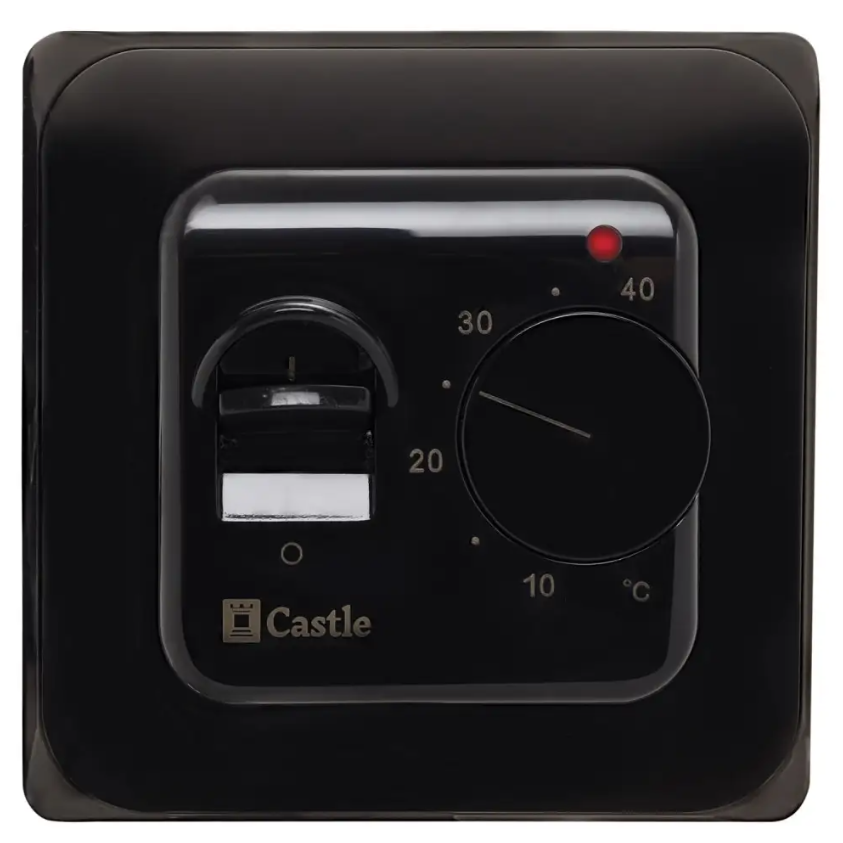 Терморегулятор механічний Castle M 5.16 Black для теплої підлоги 73215 фото