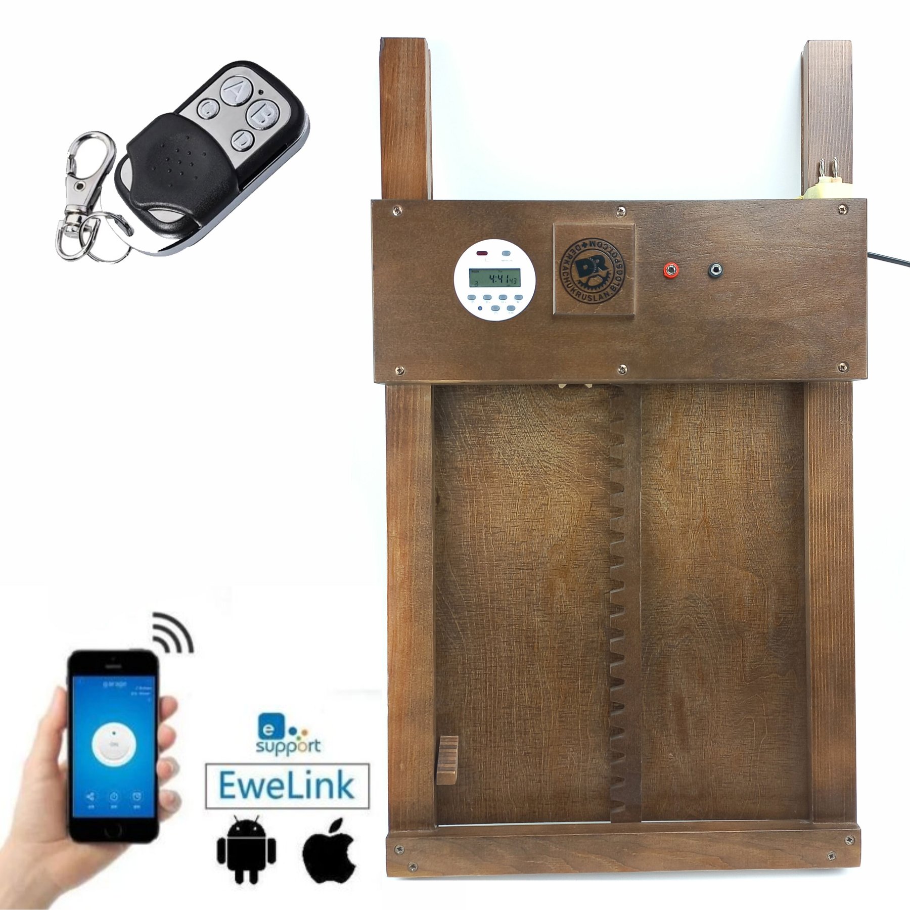 Автоматические двери для курятника с пультом, а также дистанционным управлением телефоном через Wifi 8782 фото