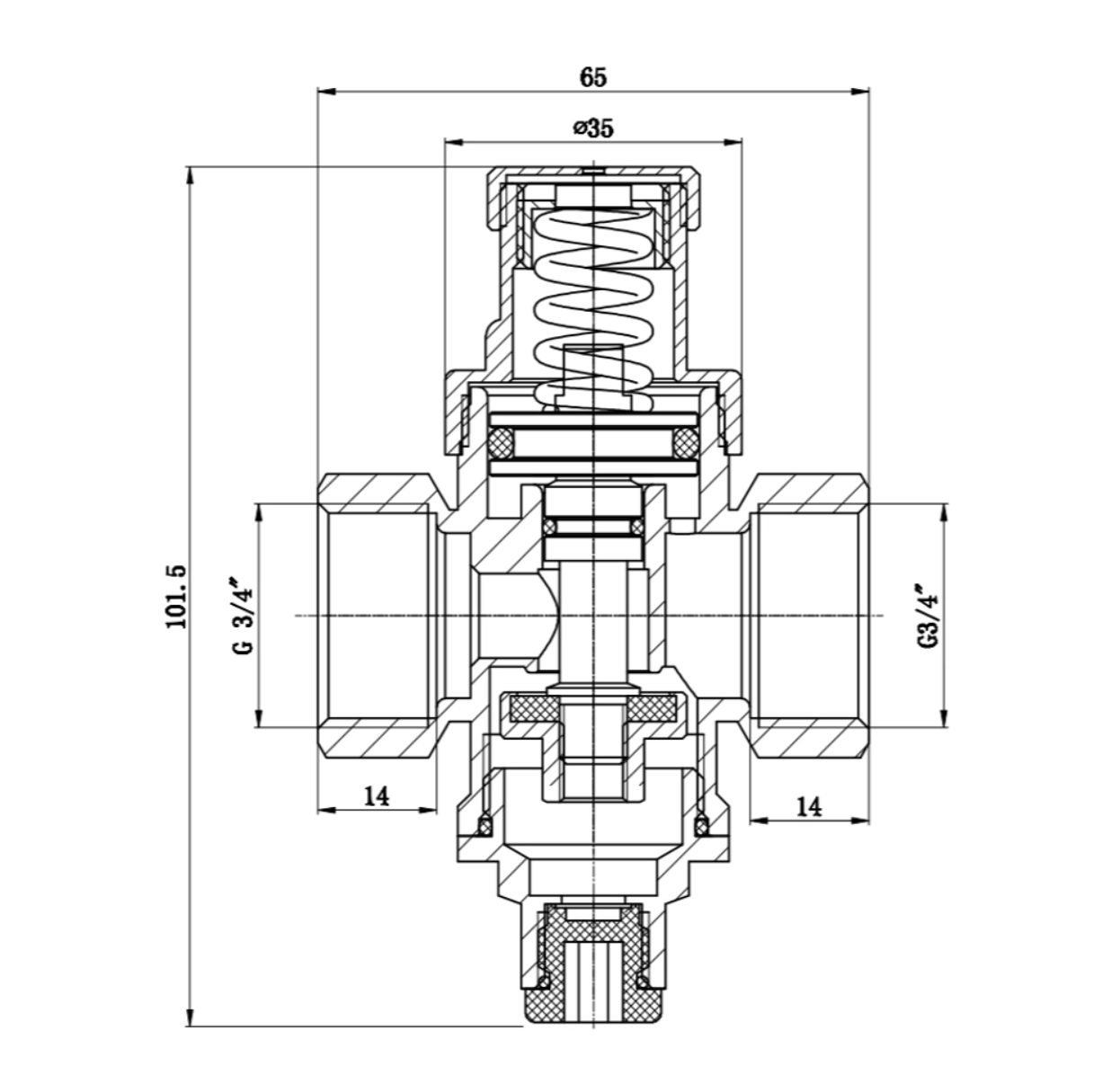 Редуктор тиску води Thermo Alliance 3/4" ВВ, 1,5&ndash;6 бар, латунний, нікельований 15475 фото