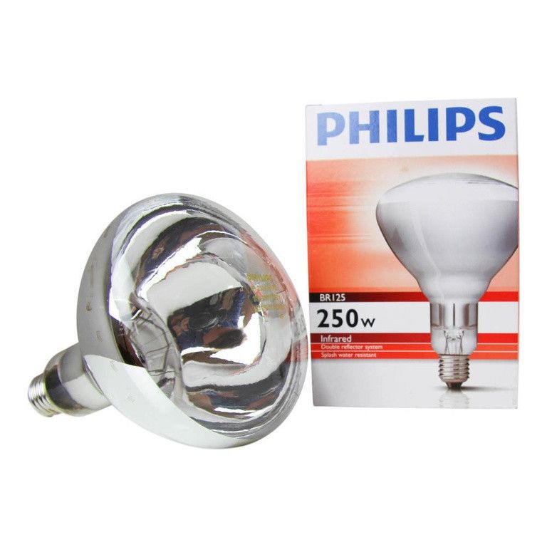 Лампа інфрачервона Philips, біла 250W 63114 фото