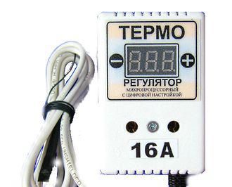 Терморегулятор цифровой ЦТР-3д в розетку 16А двухуровневый. 7336 фото
